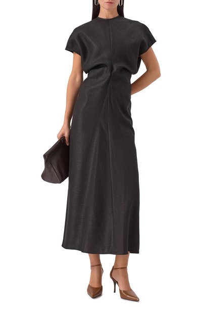 Платье из вискозы и льна TOTEME, арт. 253-WRD1103-FB0461, фото 2