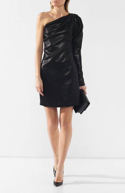 Платье на одно плечо VICTORIA, VICTORIA BECKHAM бронзового цвета по цене 46250 руб., арт. DRVV 602 PSS19 FLUID LUREX BLEND, фото 2 Платье на одно плечо VICTORIA, VICTORIA BECKHAM, арт. DRVV 602 PSS19 FLUID LUREX BLEND, фото 2