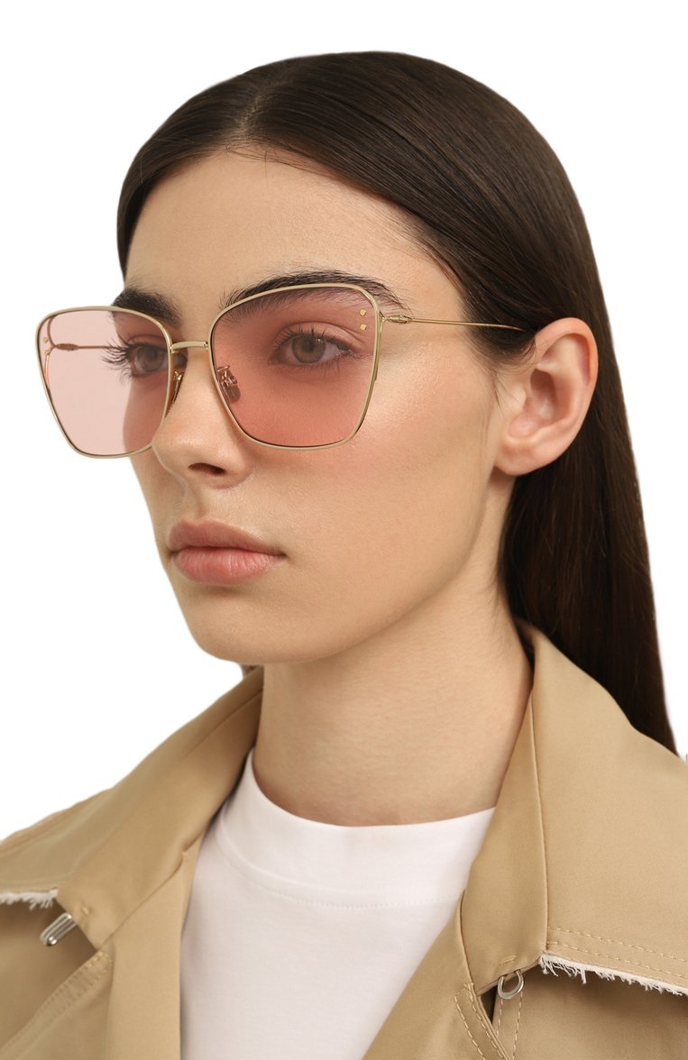 Женские солнцезащитные очки DIOR EYEWEAR светло-розового цвета, арт. MISSDI0R B2U B0L0 | Фото 2 (Тип очков: С/з; Материал: Металл; Региональные ограничения белый список (Axapta Mercury): Не проставлено; Нос: Не проставлено; Оптика Гендер: оптика-женское; Очки форма: Cat-eye)