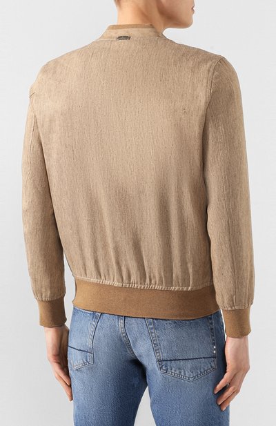 Комбинированный бомбер CAPOBIANCO светло-коричневого цвета по цене 77650 руб., арт. 8M173.CTSG., фото 4 Комбинированный бомбер CAPOBIANCO, арт. 8M173.CTSG., фото 4