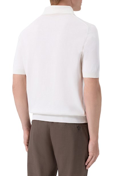 Поло из хлопка и шелка MVST белого цвета по цене 97200 руб., арт. M26.CSM.K424/C0TT0N/SILK, фото 4 Поло из хлопка и шелка MVST, арт. M26.CSM.K424/C0TT0N/SILK, фото 4