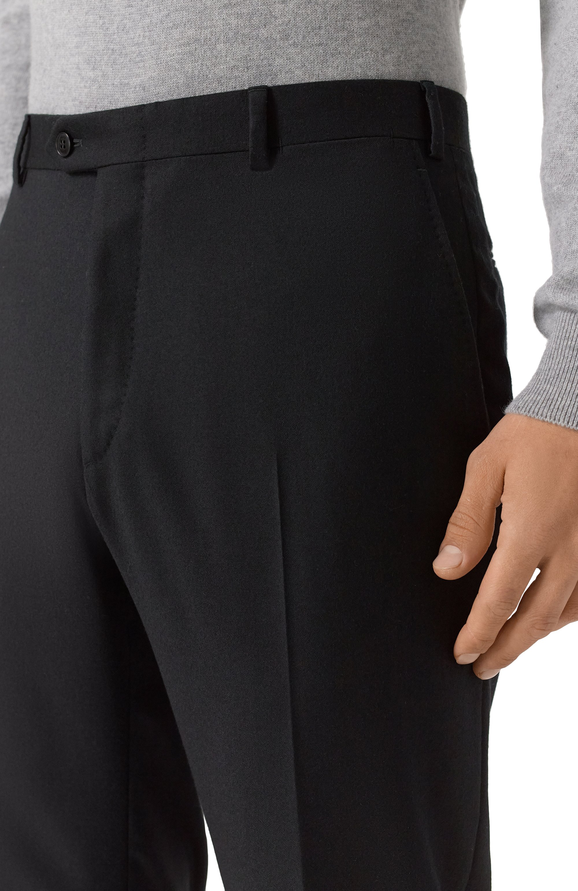 Брюки из шерсти и кашемира BRIONI черного цвета по цене 158000 руб., арт. RPC60M/0CA90, фото 5 Брюки из шерсти и кашемира BRIONI, арт. RPC60M/0CA90, фото 5