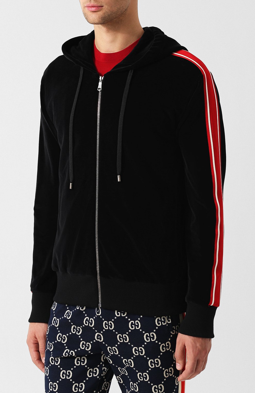 Хлопковая толстовка на молнии с капюшоном GUCCI, арт. 527964/X9V07, фото 3