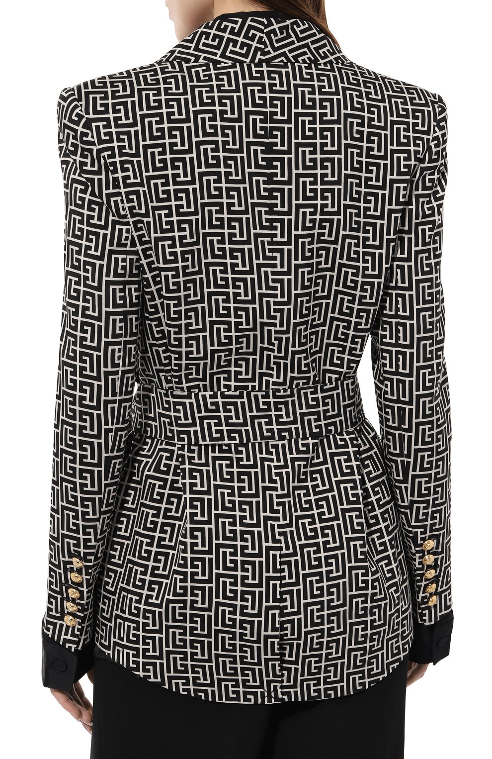 Жакет BALMAIN черно-белого цвета по цене 313500 руб., арт. AF0SG091VD23, фото 4 Жакет BALMAIN, арт. AF0SG091VD23, фото 4