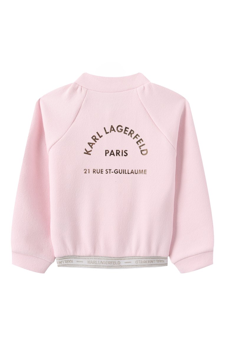 Детская комплект из трех предметов KARL LAGERFELD KIDS светло-розового цвета, арт. Z30521. | Фото 5 (Материал сплава: Проставлено; Материал внешний: Хлопок; Рукава: Длинные; Драгоценные камни: Проставлено; Девочки Кросс-КТ: Костюмы-спорт; Ростовка одежда: 36 мес | 98 см)