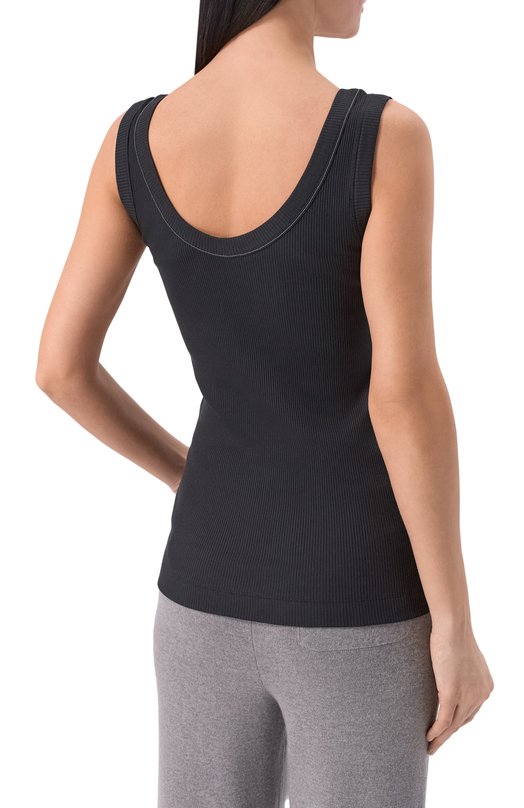 Хлопковая майка Brunello Cucinelli MG902FP100 Чёрный  MG902FP100 Фото 4