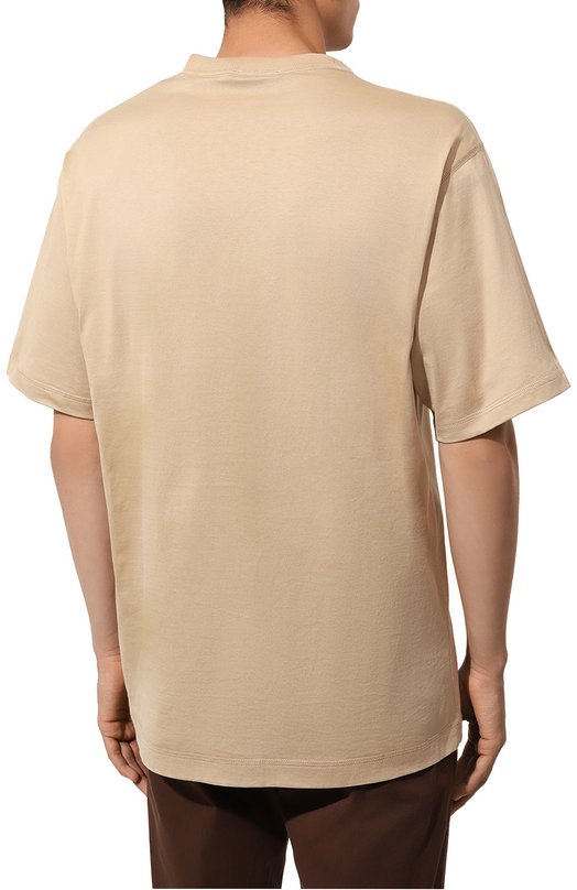 Хлопковая футболка Dolce & Gabbana G8PN9Z/G7NYE Бежевый  G8PN9Z/G7NYE Фото 4