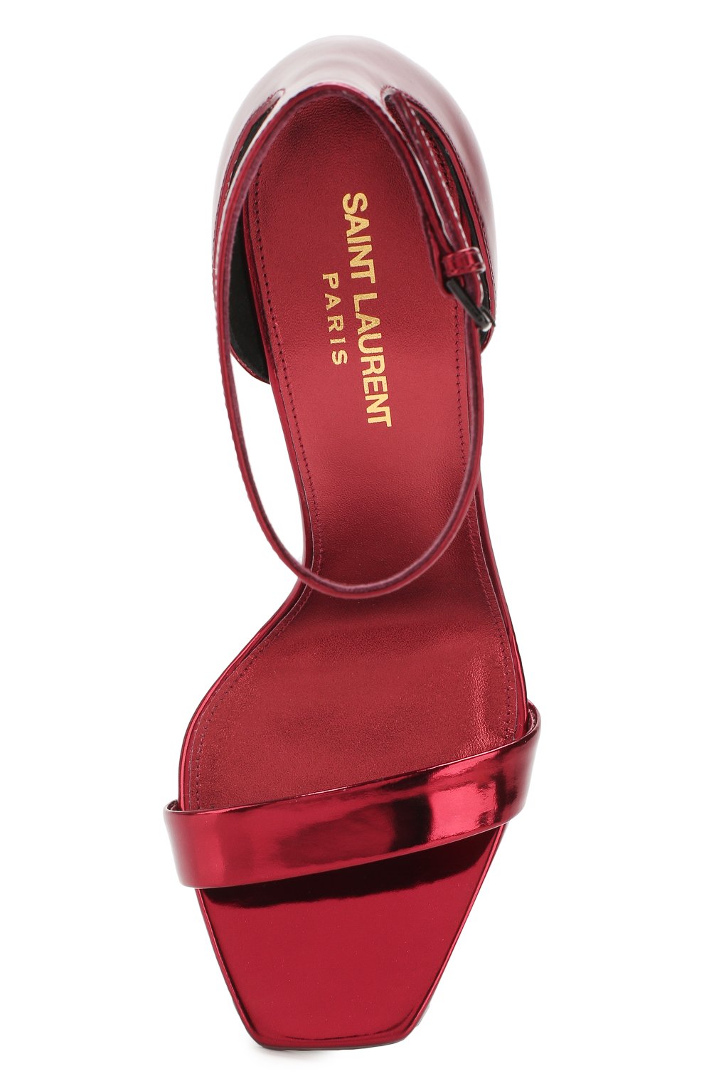 Кожаные босоножки amber SAINT LAURENT красного цвета по цене 79950 руб., арт. 472021/AAL00, фото 5 Кожаные босоножки amber SAINT LAURENT, арт. 472021/AAL00, фото 5