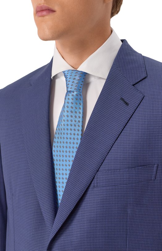 Шелковый галстук Kiton UCRVKPC06L8101 Голубой  UCRVKPC06L8101 Фото 2