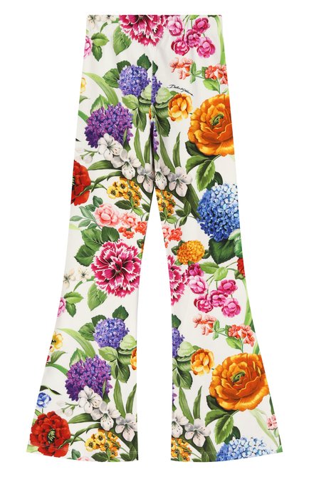 Детские хлопковые брюки DOLCE & GABBANA разноцветного цвета, арт. L5JPD8/FSG9W/8-14 | Фото 2 (Нос: Не проставлено; Материал сплава: Проставлено)