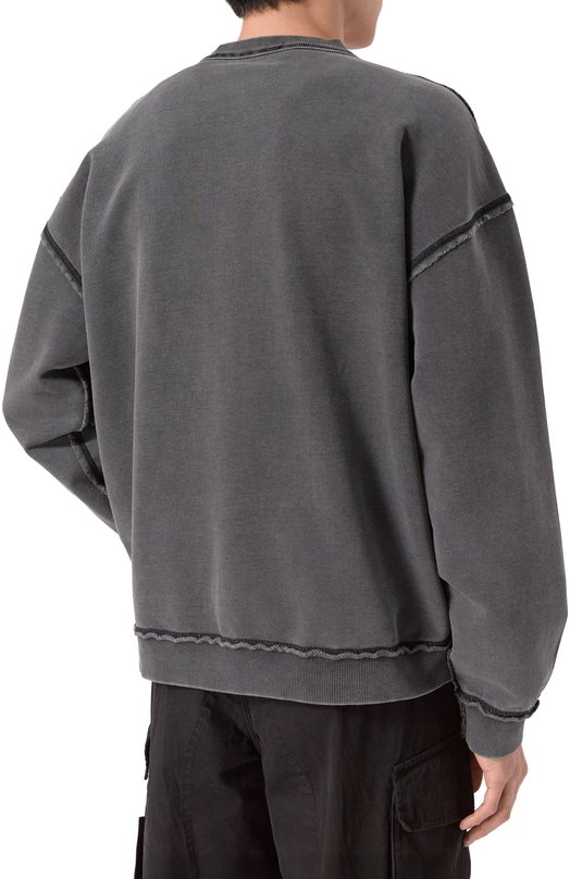 Хлопковый свитшот Diesel A20463/0KMAG Серый  A20463/0KMAG Фото 4