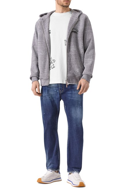 Мужской хлопковая толстовка DSQUARED2 серого цвета, арт. S74HG0176/S25463 | Фото 2 (Мужское Кросс-КТ: Толстовка-одежда; Длина (для топов): Стандартные; Материал сплава: Проставлено; Рукава: Длинные; Драгоценные камни: Проставлено; Материал внешний: Хлопок)
