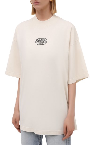 Хлопковая футболка palm angels x missoni PALM ANGELS кремового цвета по цене 29150 руб., арт. PWAA017F21JER0070310, фото 3 Хлопковая футболка palm angels x missoni PALM ANGELS, арт. PWAA017F21JER0070310, фото 3