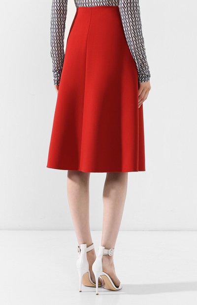 Шерстяная юбка VALENTINO красного цвета по цене 133500 руб., арт. RB3RA4F54EJ, фото 4 Шерстяная юбка VALENTINO, арт. RB3RA4F54EJ, фото 4