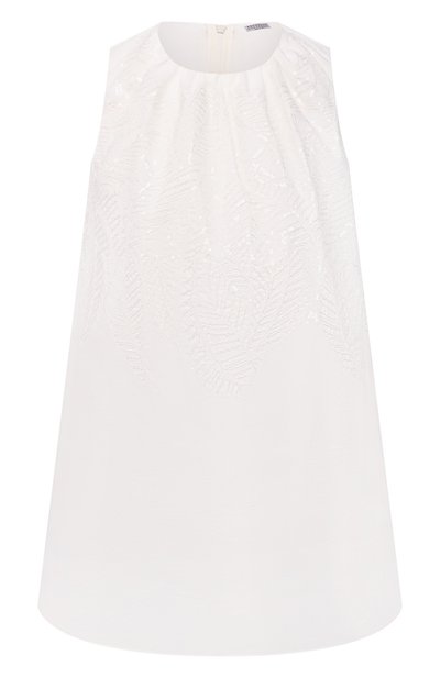 Женский хлопковый топ с пайетками BRUNELLO CUCINELLI, арт. M0F79DR800