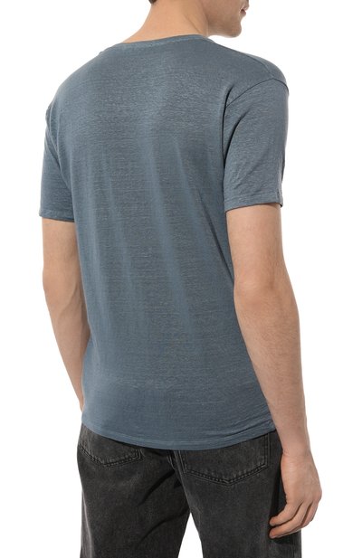 Льняная футболка DANIELE FIESOLI синего цвета по цене 17950 руб., арт. DF7060, фото 4 Льняная футболка DANIELE FIESOLI, арт. DF7060, фото 4