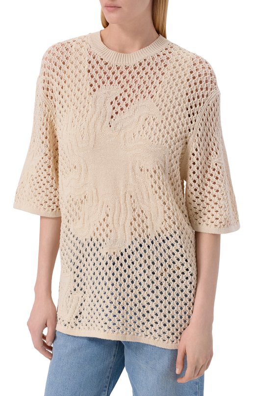 Пуловер изо льна и хлопка Zadig and Voltaire KWSW02924 Бежевый  KWSW02924 Фото 3