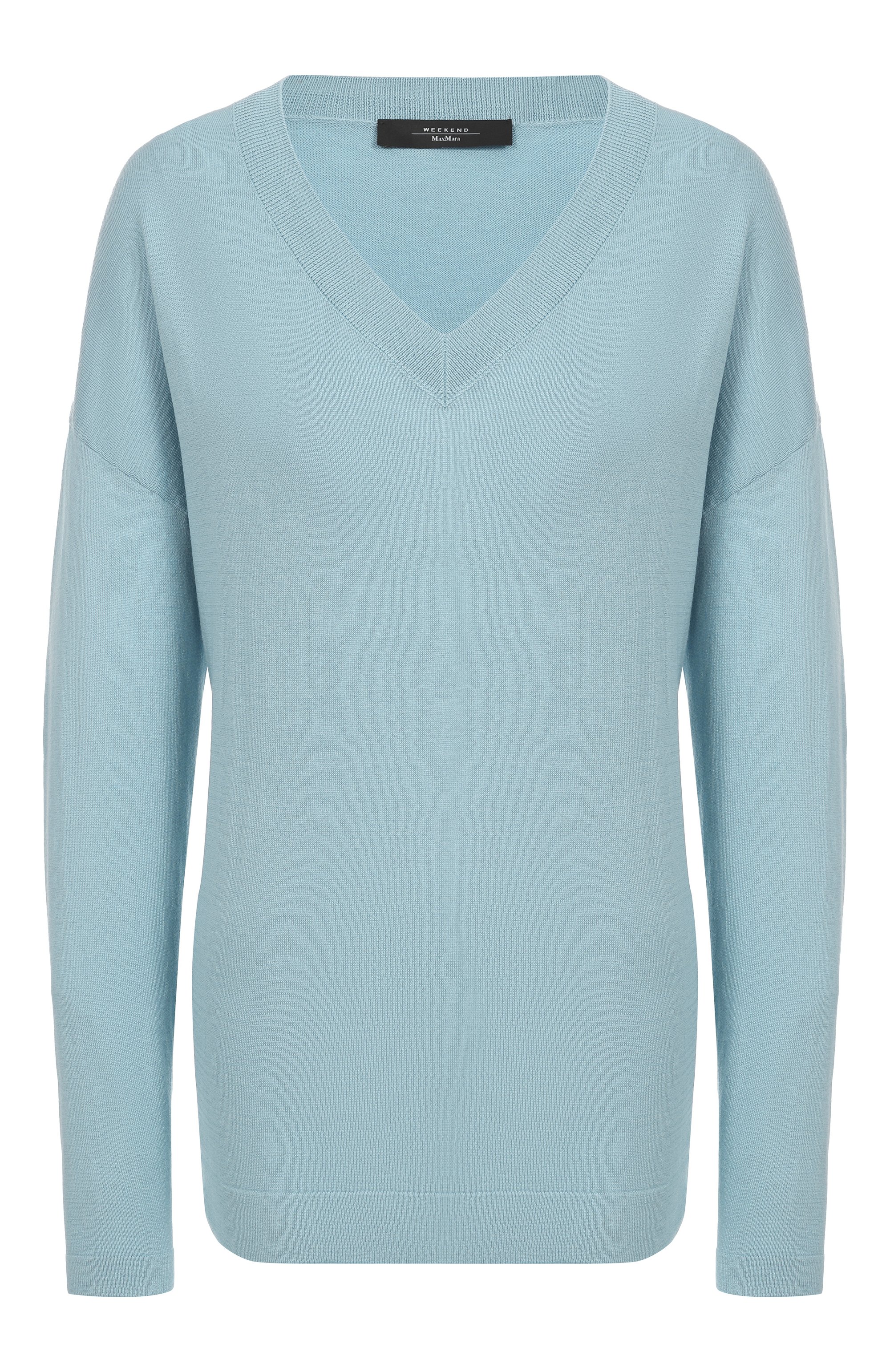 Пуловер из шелка и хлопка WEEKEND MAX MARA бирюзового цвета по цене 27950 руб., арт. RANIA, фото 1 Пуловер из шелка и хлопка WEEKEND MAX MARA, арт. RANIA, фото 1