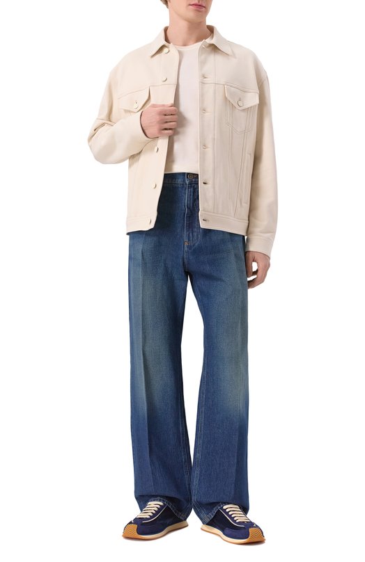 Хлопковая куртка-рубашка Dolce & Gabbana G9BKBT/HU705 Кремовый  G9BKBT/HU705 Фото 2