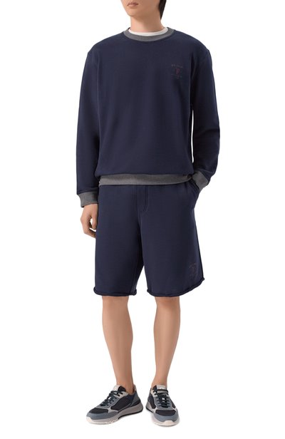 Хлопковые шорты BRUNELLO CUCINELLI темно-синего цвета по цене 129500 руб., арт. MM8263389G, фото 2 Хлопковые шорты BRUNELLO CUCINELLI, арт. MM8263389G, фото 2