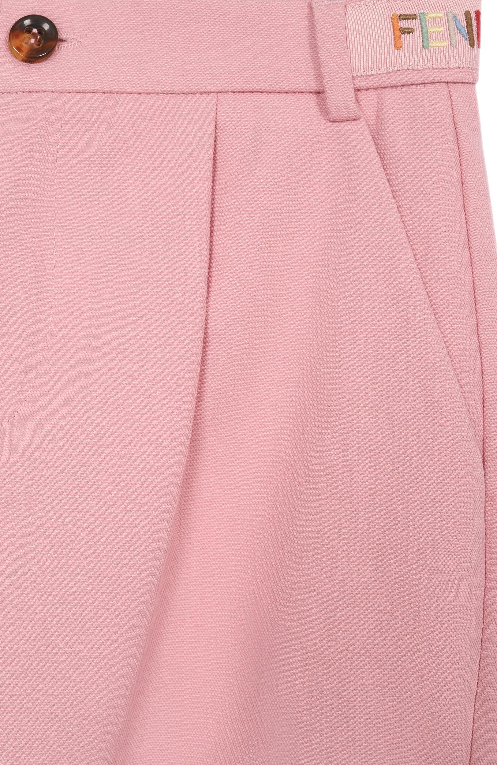 Хлопковые брюки FENDI розового цвета по цене 66000 руб., арт. JFF414/AY8N/3A-6A, фото 3 Хлопковые брюки FENDI, арт. JFF414/AY8N/3A-6A, фото 3