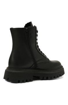Детские кожаные ботинки MSGM KIDS черного цвета, арт. 69165/KIPS/KIPS/36-41 | Фото 3 (Материал утеплителя: Натуральный мех; Нос: Не проставлено; Материал внешний: Натуральная кожа; Девочки Кросс-КТ: Обувь-зимняя; Каблук высота: Низкий)
