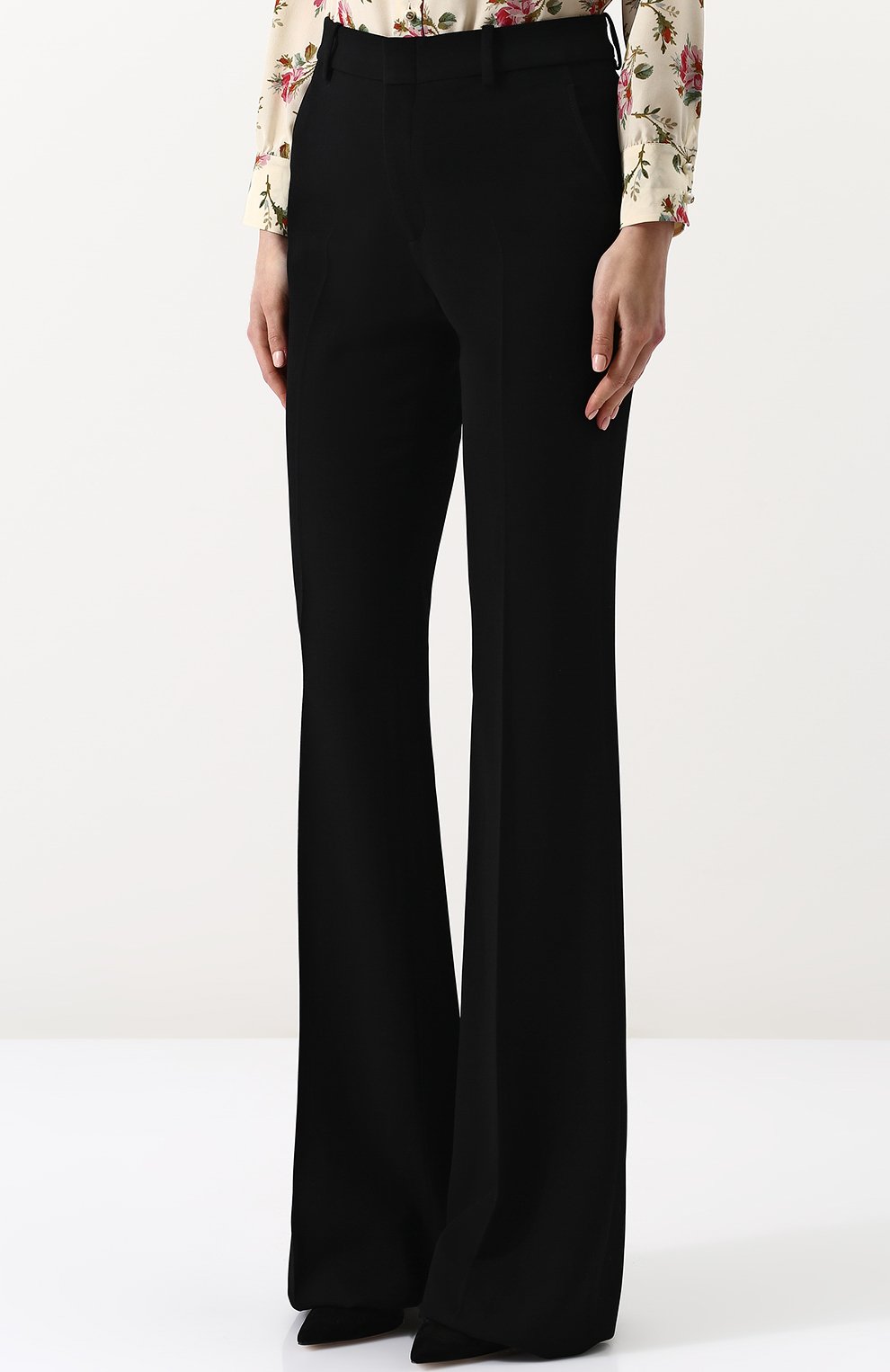 Однотонные расклешенные брюки из вискозы GUCCI, арт. 497701/ZKR01, фото 3