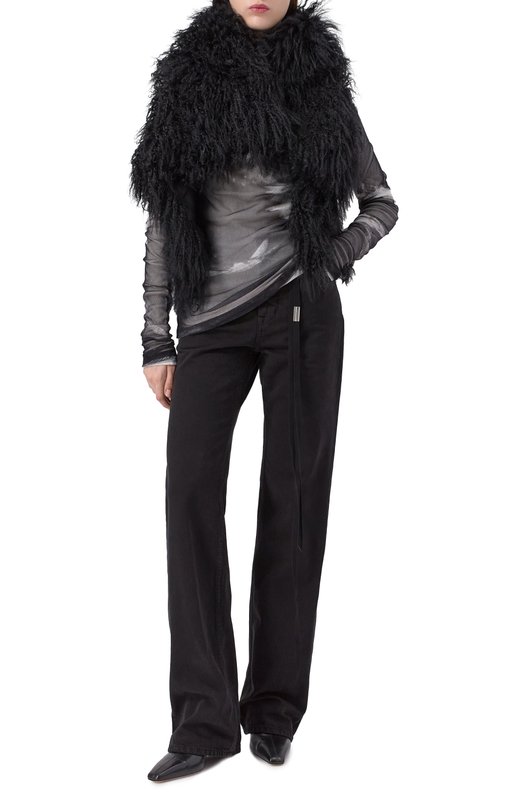 Жилет из овчины Ann Demeulemeester B0011421/FR004 Чёрный  B0011421/FR004 Фото 2