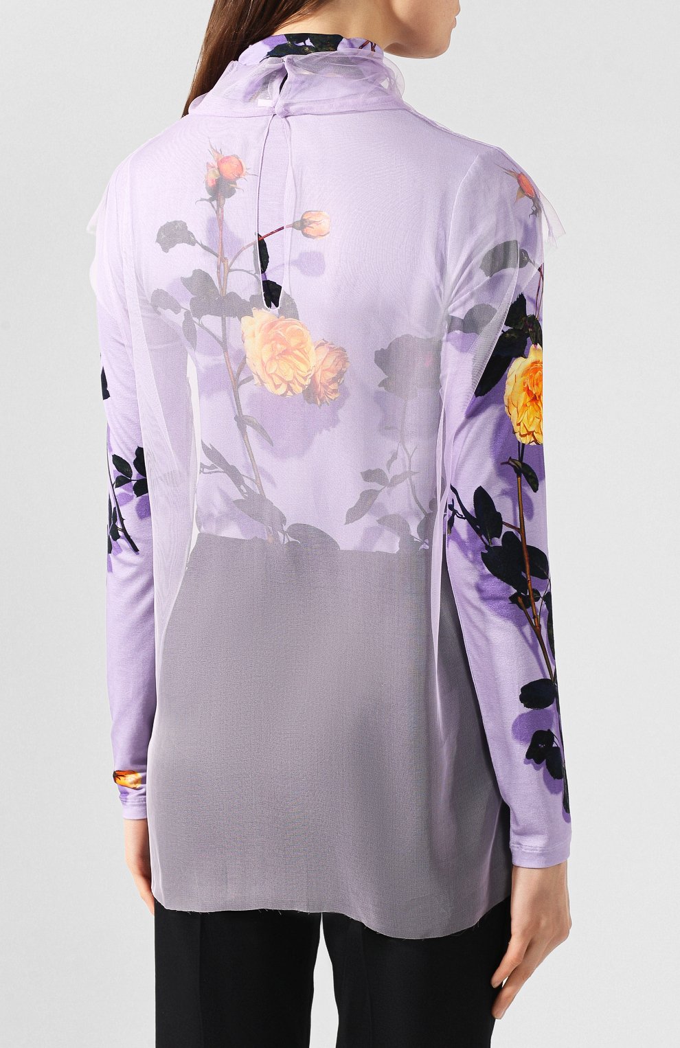 Шелковый топ DRIES VAN NOTEN фиолетового цвета по цене 65100 руб., арт. 192-10739-8136, фото 4 Шелковый топ DRIES VAN NOTEN, арт. 192-10739-8136, фото 4