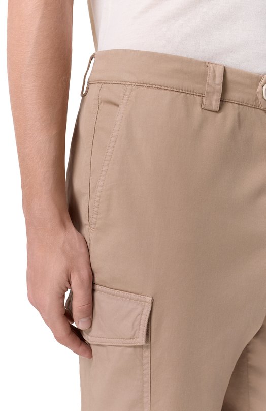 Хлопковые брюки-карго Brunello Cucinelli M289LE1890 Коричневый  M289LE1890 Фото 5