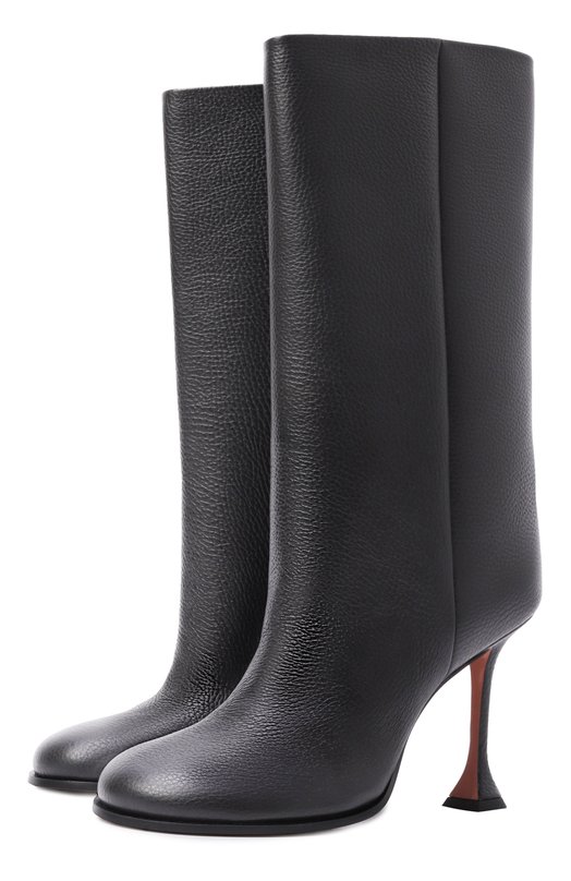 Кожаные сапоги Liya 95 Amina Muaddi LIYA B00T 95/GRAINY LEATHER Чёрный LIYA B00T 95/GRAINY LEATHER