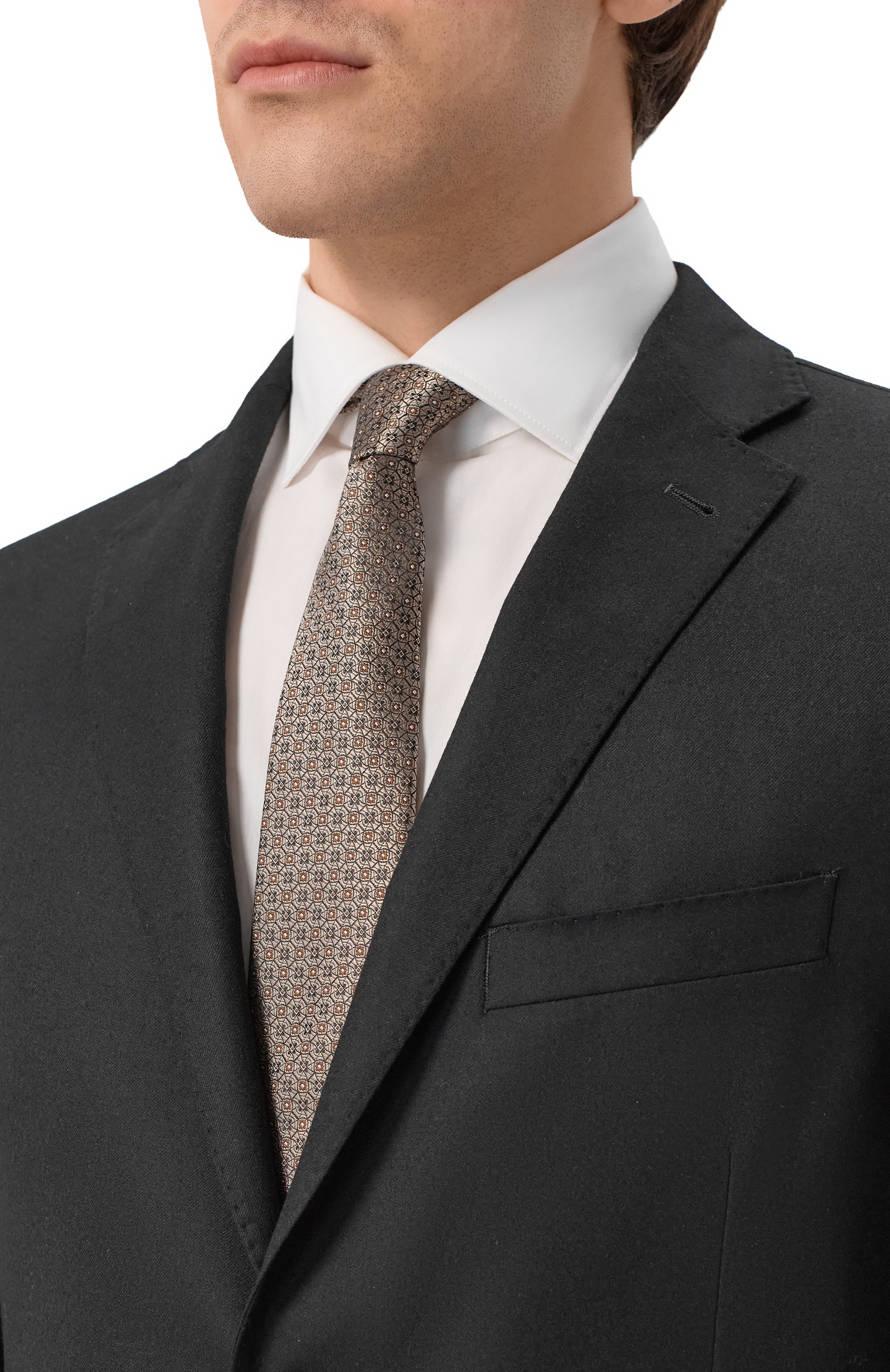 Шелковый галстук CANALI бежевого цвета по цене 23150 руб., арт. 18/HJ04494, фото 2 Шелковый галстук CANALI, арт. 18/HJ04494, фото 2