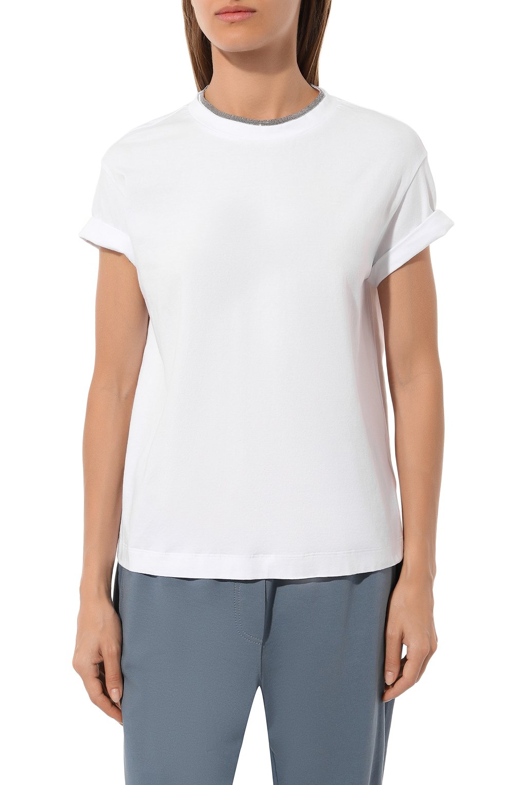 Хлопковый топ BRUNELLO CUCINELLI, арт. MPT18BD200, фото 3