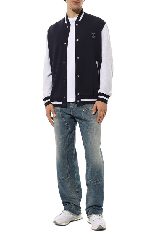 Хлопковая толстовка Brunello Cucinelli M0T359022G Синий  M0T359022G Фото 2
