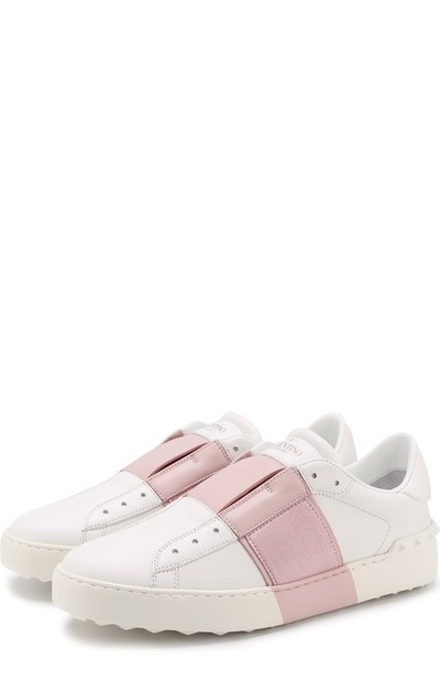 Кожаные кеды open с контрастной отделкой VALENTINO, арт. QW1S0A41/BVC, фото 1