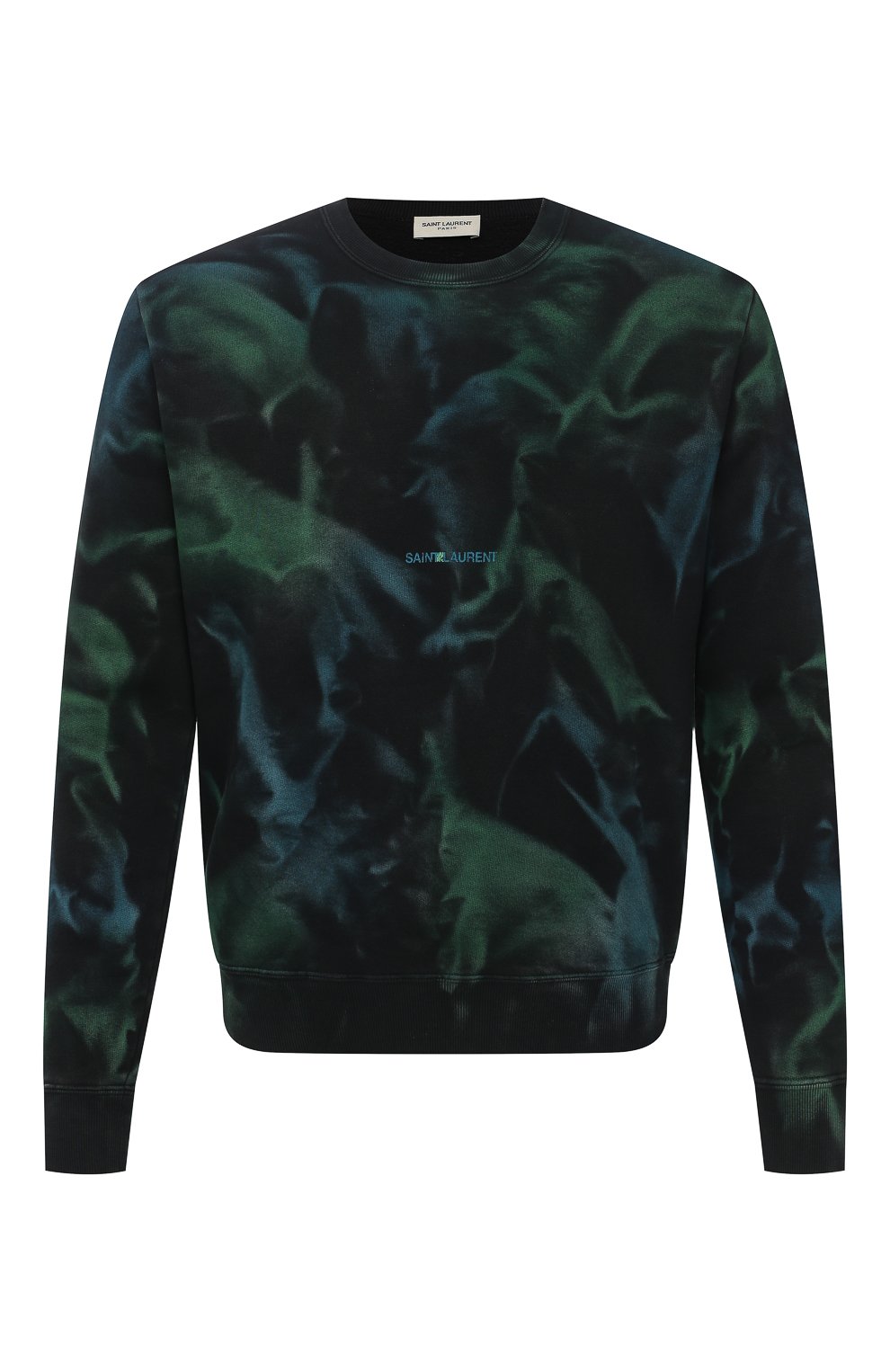 Хлопковый свитшот SAINT LAURENT зеленого цвета по цене 66950 руб., арт. 652506/Y36CZ, фото 1 Хлопковый свитшот SAINT LAURENT, арт. 652506/Y36CZ, фото 1