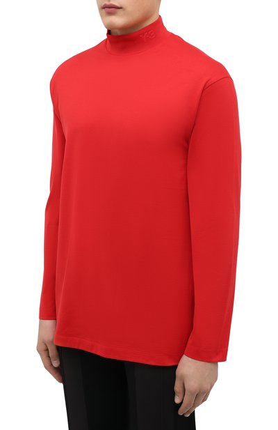 Хлопковый лонгслив Y-3 красного цвета по цене 12050 руб., арт. HB3408/M, фото 3 Хлопковый лонгслив Y-3, арт. HB3408/M, фото 3