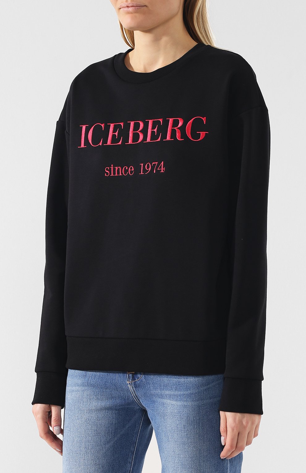 Хлопковый пуловер ICEBERG черного цвета по цене 29950 руб., арт. 19E I2P0/E012/6330, фото 3 Хлопковый пуловер ICEBERG, арт. 19E I2P0/E012/6330, фото 3