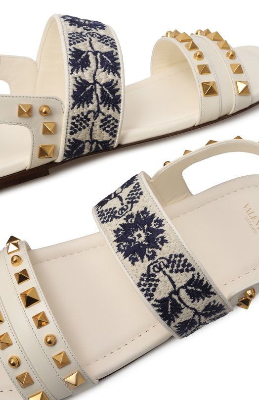 Комбинированные сандалии Rockstud Valentino 6W2S0LP2/CQL Кремовый  6W2S0LP2/CQL Фото 7