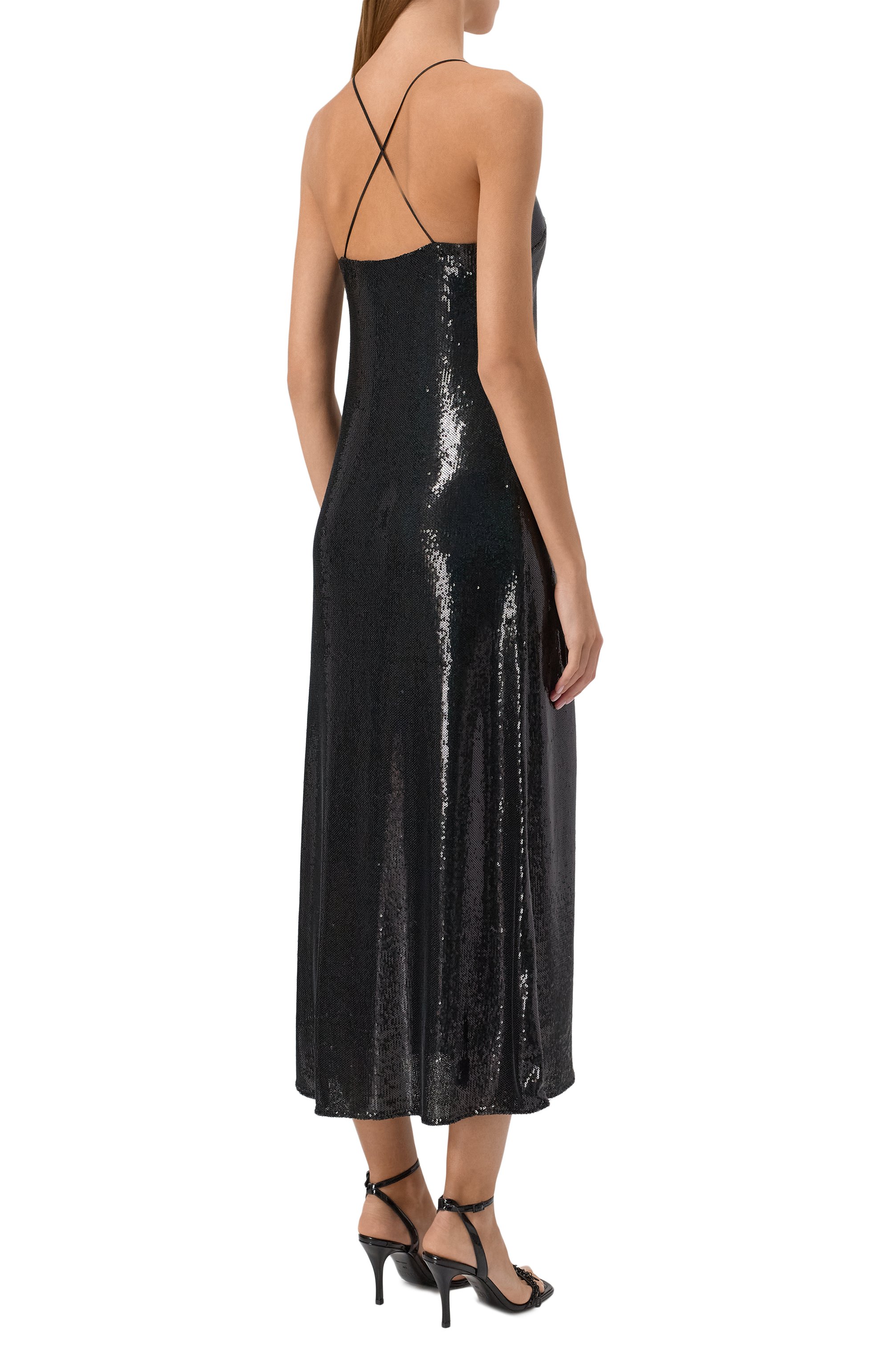 Платье с отделкой пайетками SSHEENA черного цвета по цене 83400 руб., арт. 25SSALEXST TS25007, фото 4 Платье с отделкой пайетками SSHEENA, арт. 25SSALEXST TS25007, фото 4