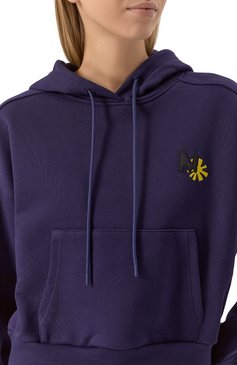 Женский хлопковое худи MSGM фиолетового цвета, арт. 3841MDM139/257001 | Фото 5 (Драгоценные камни: Проставлено; Материал сплава: Проставлено; Материал внешний: Хлопок; Длина (для топов): Стандартные; Рукава: Длинные; Стили: Спорт-шик; Женское Кросс-КТ: Худи-одежда)