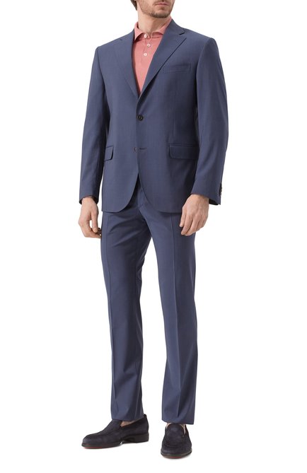 Мужской шерстяной костюм CORNELIANI темно-синего цвета, арт. 256008-2518563_SET | Фото 2 (Длина (для топов): Стандартные; Материал внешний: Шерсть; Материал сплава: Проставлено; Драгоценные камни: Проставлено; Рукава: Длинные)