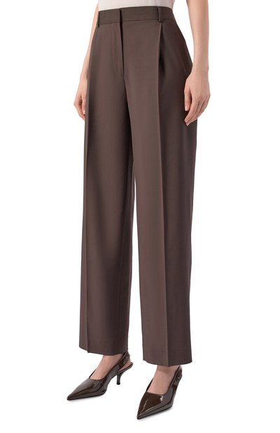 Шерстяные брюки TOTEME коричневого цвета по цене 63250 руб., арт. 261-WRB0340-FB0552, фото 3 Шерстяные брюки TOTEME, арт. 261-WRB0340-FB0552, фото 3