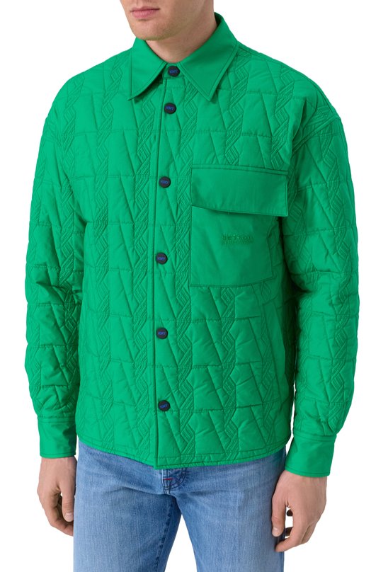 Хлопковая куртка-рубашка KNT UGK097K0753F03 Зелёный  UGK097K0753F03 Фото 3