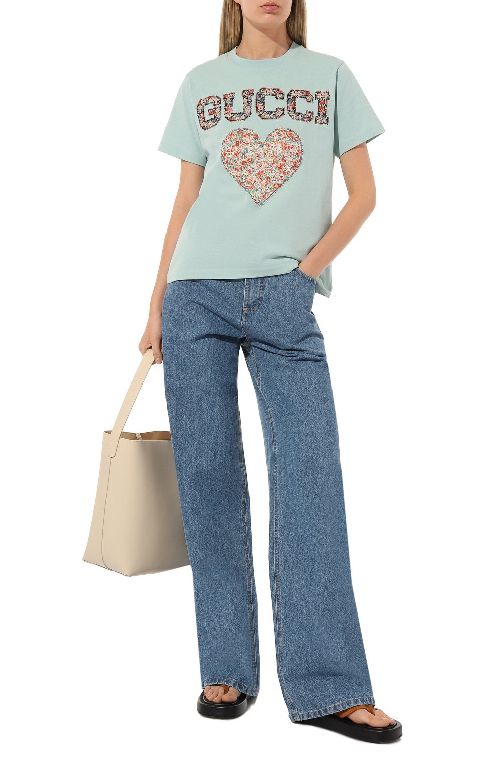 Хлопковая футболка GUCCI, арт. 580762 XJC0J, фото 2