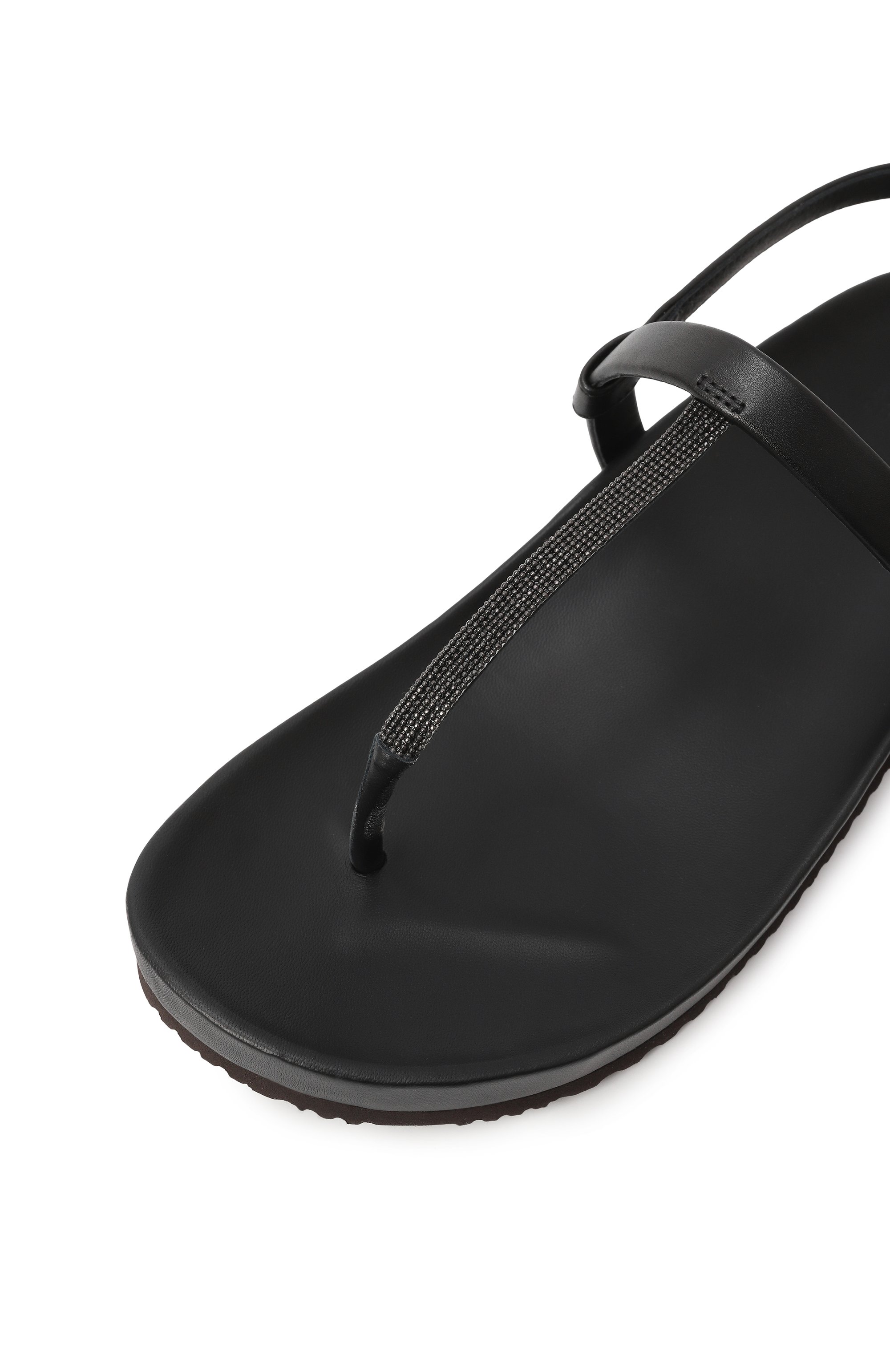 Кожаные сандалии BRUNELLO CUCINELLI черного цвета по цене 86050 руб., арт. MZSKG2737P, фото 7 Кожаные сандалии BRUNELLO CUCINELLI, арт. MZSKG2737P, фото 7