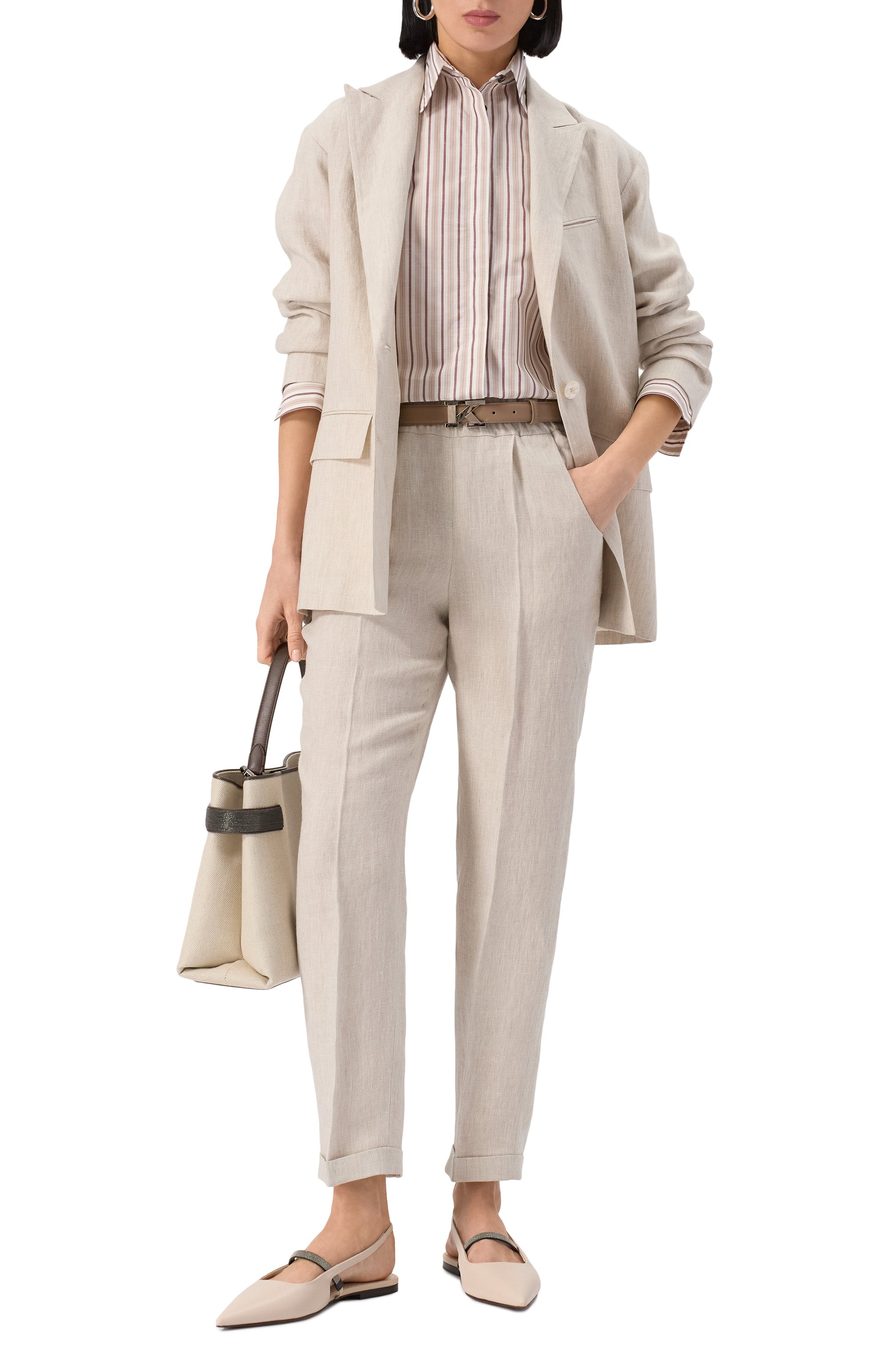 Льняные брюки KITON, арт. D37102K0635E05, фото 2