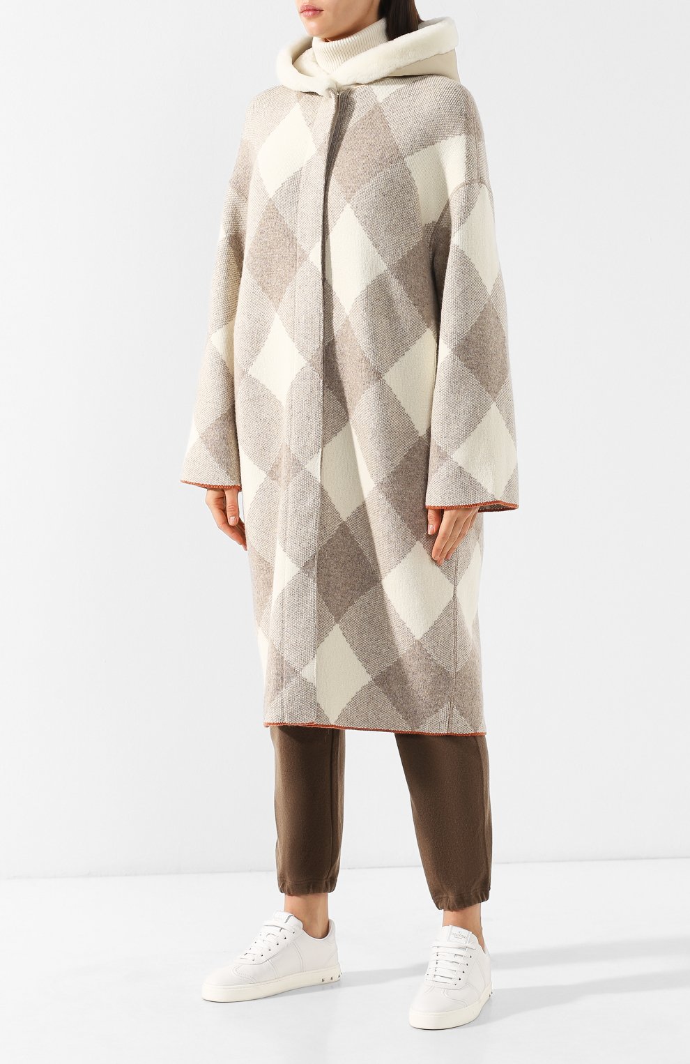 Кашемировое пальто с меховым капюшоном LORO PIANA, арт. FAI2913, фото 3