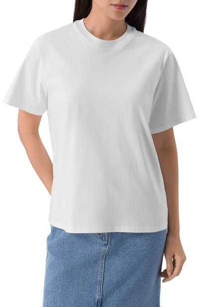 Хлопковая футболка LOULOU DE SAISON белого цвета по цене 11400 руб., арт. TELANT0, фото 3 Хлопковая футболка LOULOU DE SAISON, арт. TELANT0, фото 3