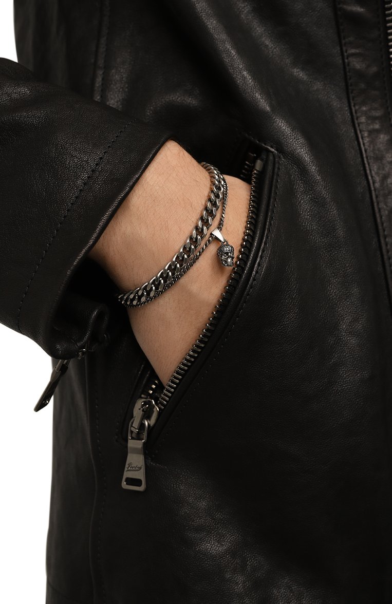 Мужской браслет ALEXANDER MCQUEEN серебряного цвета, арт. 689416/I94VY | Фото 2 (Нос: Не проставлено; Региональные ограничения белый список (Axapta Mercury): Не проставлено; Материал: Металл)